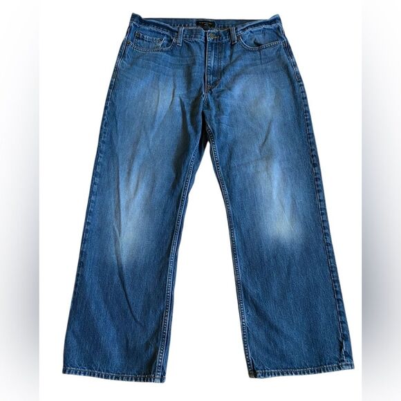 Banana Republic Men's Relaxed Fit Jeans Size 36x30 Blue Faded Light Distress - Picture 13 of 16